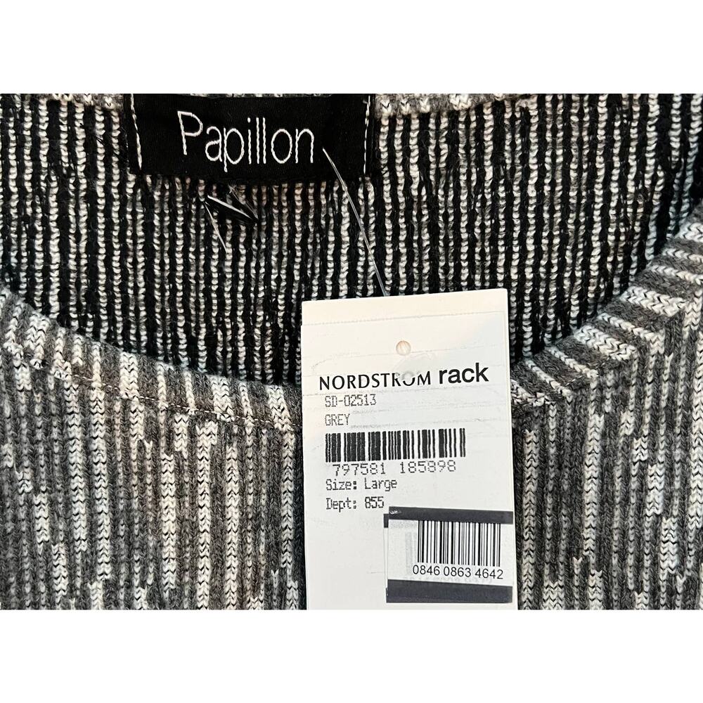 NEW Papillon Textured Liner Print Sweater Dress Grey Size Large - Picture 12 of 16